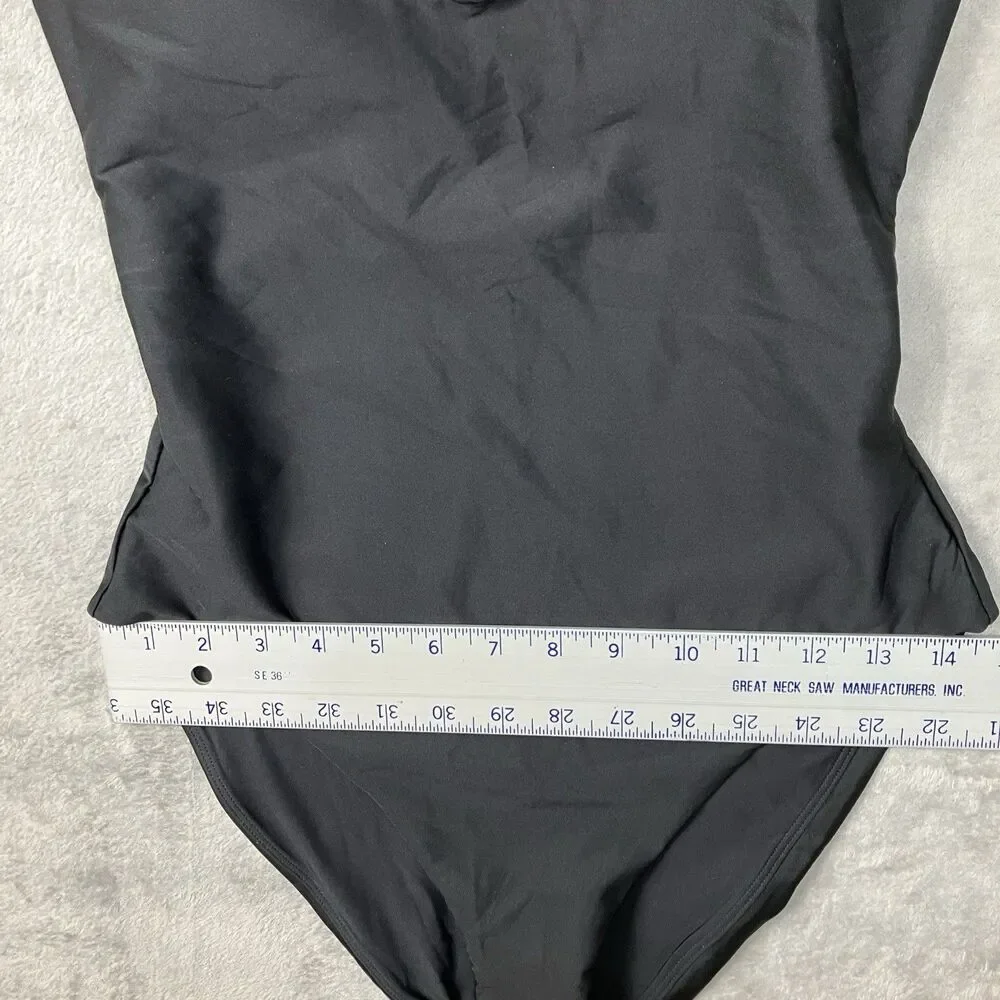 J Crew Lana Classic Sculpt One-Piece Womens 10 Black Luxe Minimalist Chic CI367